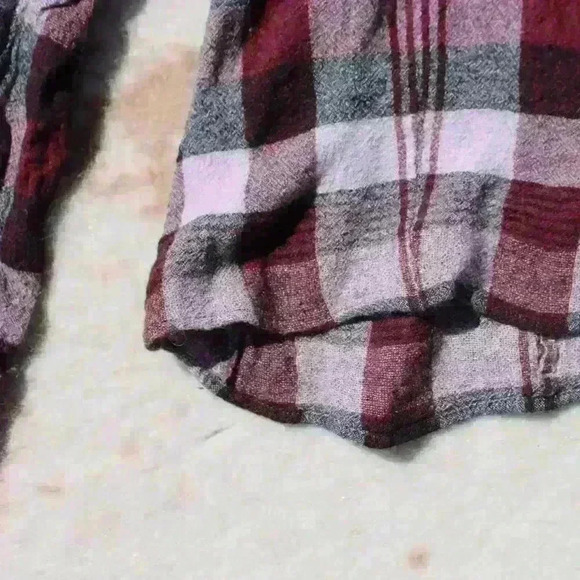 MADEWELL Lightweight Wool Blend Long Sleeve Popover Shirt Plaid Women Medium - Picture 3 of 9